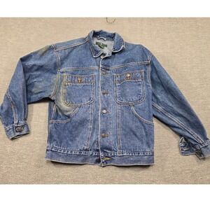Hunt Club Vintage Mens Small Denim Trucker Jacket Blue Cotton 100% Cotton 90s